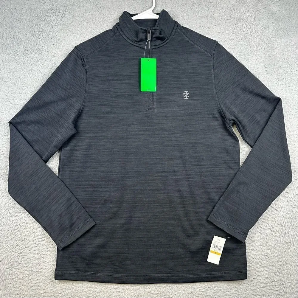 Izod Golf Pullover Mens Small Black Breathable UPF50 Water Resistant 1/4 Zip NEW